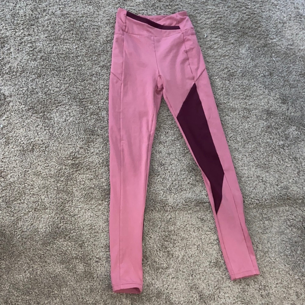 Gymshark Asymmetrical Leggings- Dusty Pink/Dark Ruby